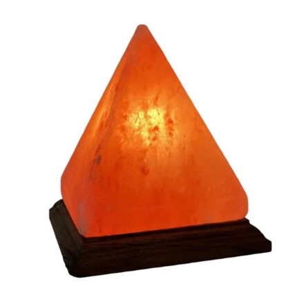 Himalayan Salt Pyramid Lamp with Wooden Base