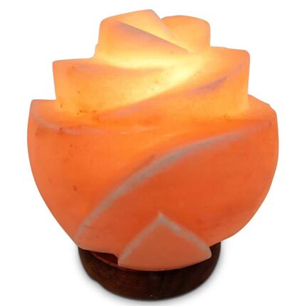 Carved Rose Swirl Himalayan Salt Lamp
